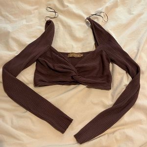 Brown cropped long sleeve